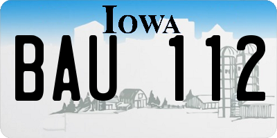 IA license plate BAU112