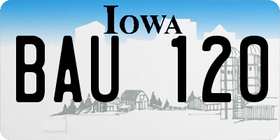 IA license plate BAU120