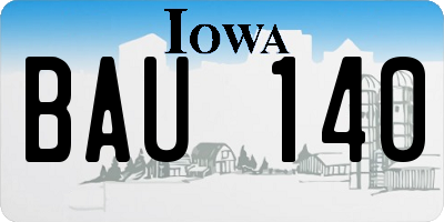 IA license plate BAU140