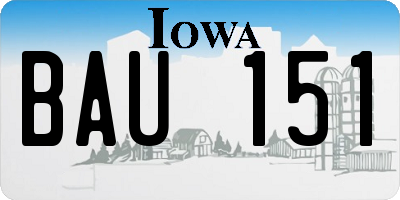 IA license plate BAU151