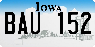 IA license plate BAU152