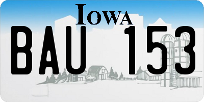 IA license plate BAU153