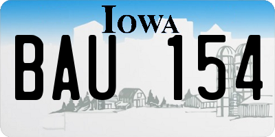 IA license plate BAU154