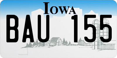 IA license plate BAU155