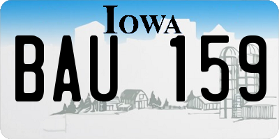 IA license plate BAU159