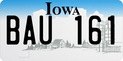 IA license plate BAU161