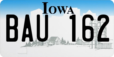 IA license plate BAU162