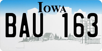 IA license plate BAU163