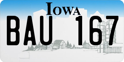 IA license plate BAU167