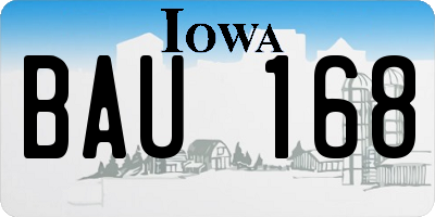 IA license plate BAU168