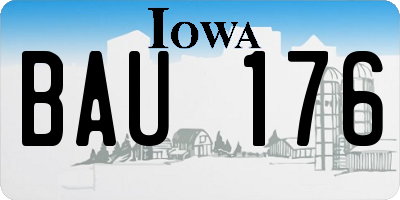 IA license plate BAU176