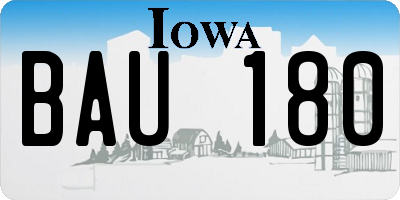 IA license plate BAU180