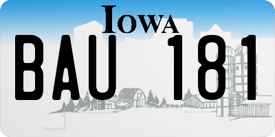 IA license plate BAU181