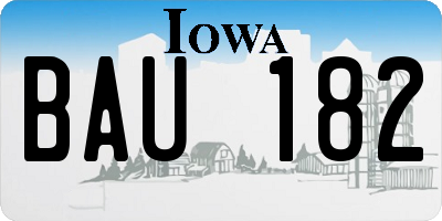 IA license plate BAU182