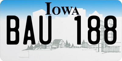 IA license plate BAU188