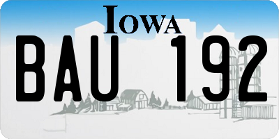 IA license plate BAU192