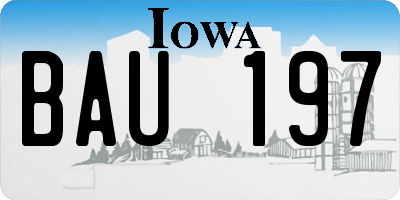 IA license plate BAU197