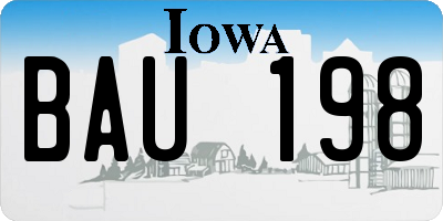 IA license plate BAU198