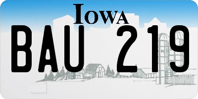IA license plate BAU219