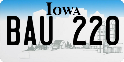 IA license plate BAU220