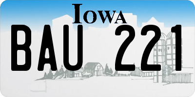 IA license plate BAU221