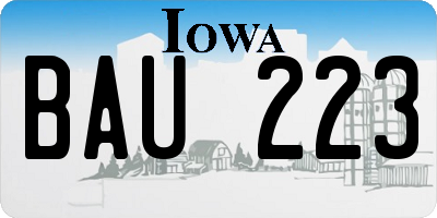 IA license plate BAU223