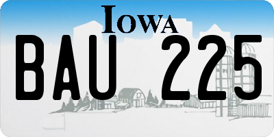 IA license plate BAU225
