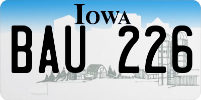 IA license plate BAU226