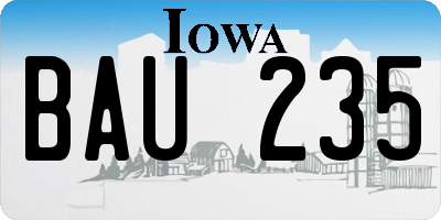 IA license plate BAU235