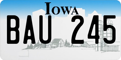 IA license plate BAU245