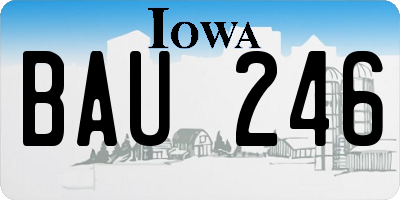 IA license plate BAU246