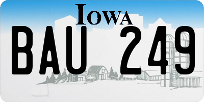 IA license plate BAU249