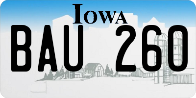 IA license plate BAU260
