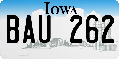 IA license plate BAU262