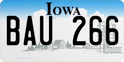 IA license plate BAU266