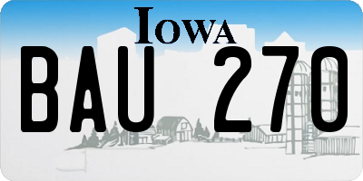IA license plate BAU270