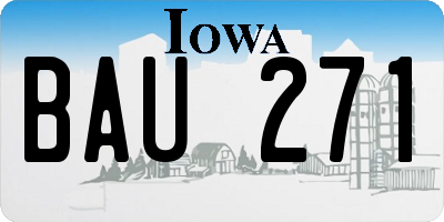 IA license plate BAU271