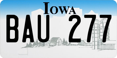 IA license plate BAU277