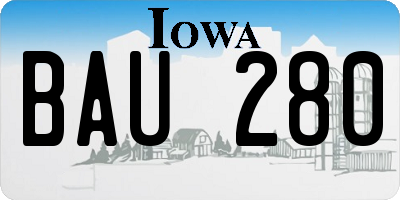 IA license plate BAU280