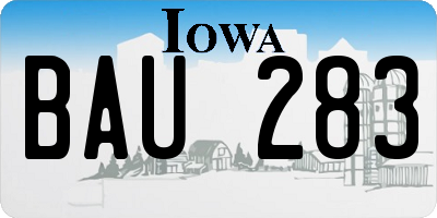 IA license plate BAU283