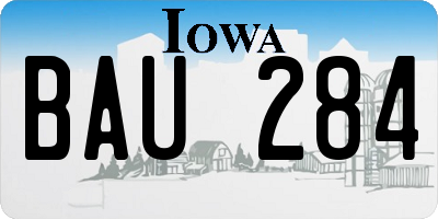 IA license plate BAU284