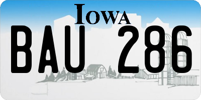 IA license plate BAU286