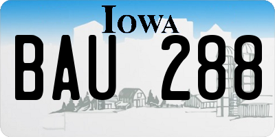 IA license plate BAU288