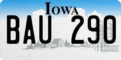 IA license plate BAU290