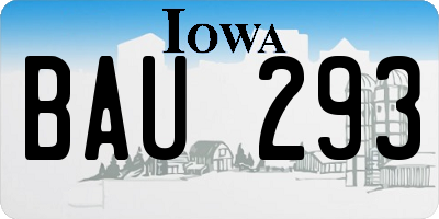 IA license plate BAU293