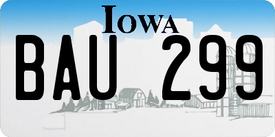 IA license plate BAU299