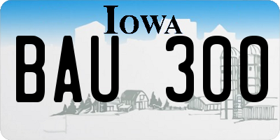 IA license plate BAU300
