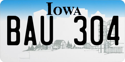 IA license plate BAU304