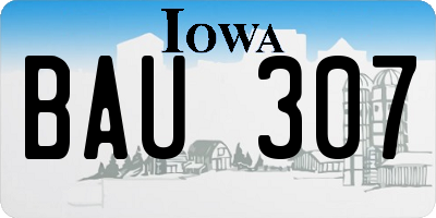 IA license plate BAU307