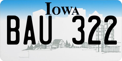 IA license plate BAU322